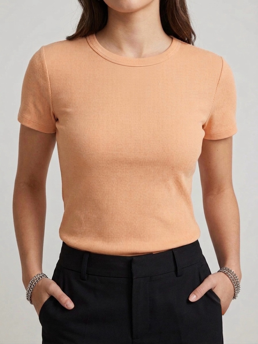 dip Peach Short Sleeve Crewneck Tee